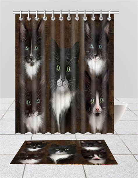 tuxedo cat bath mat